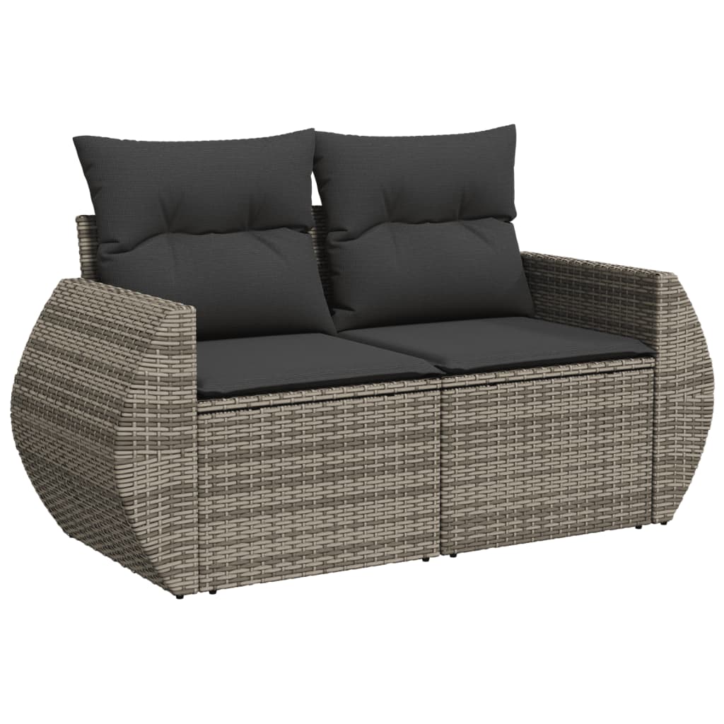 Set Divano da Giardino 5 pz con Cuscini Grigio in Polyrattan 3221329