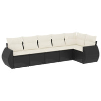 Set Divano da Giardino 6 pz con Cuscini Nero in Polyrattancod mxl 88688