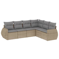 Set Divano da Giardino 6 pz con Cuscini Beige in Polyrattancod mxl 88691