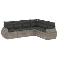 Set Divano da Giardino 6 pz con Cuscini Grigio in Polyrattan 3221409