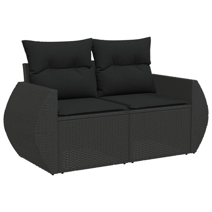 Set Divani da Giardino con Cuscini 7pz Nero Polyrattancod mxl 88694