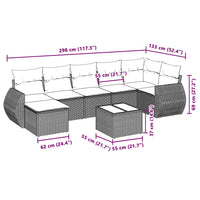Set Divano da Giardino 8pz con Cuscini Grigio Chiaro Polyrattan 3221691