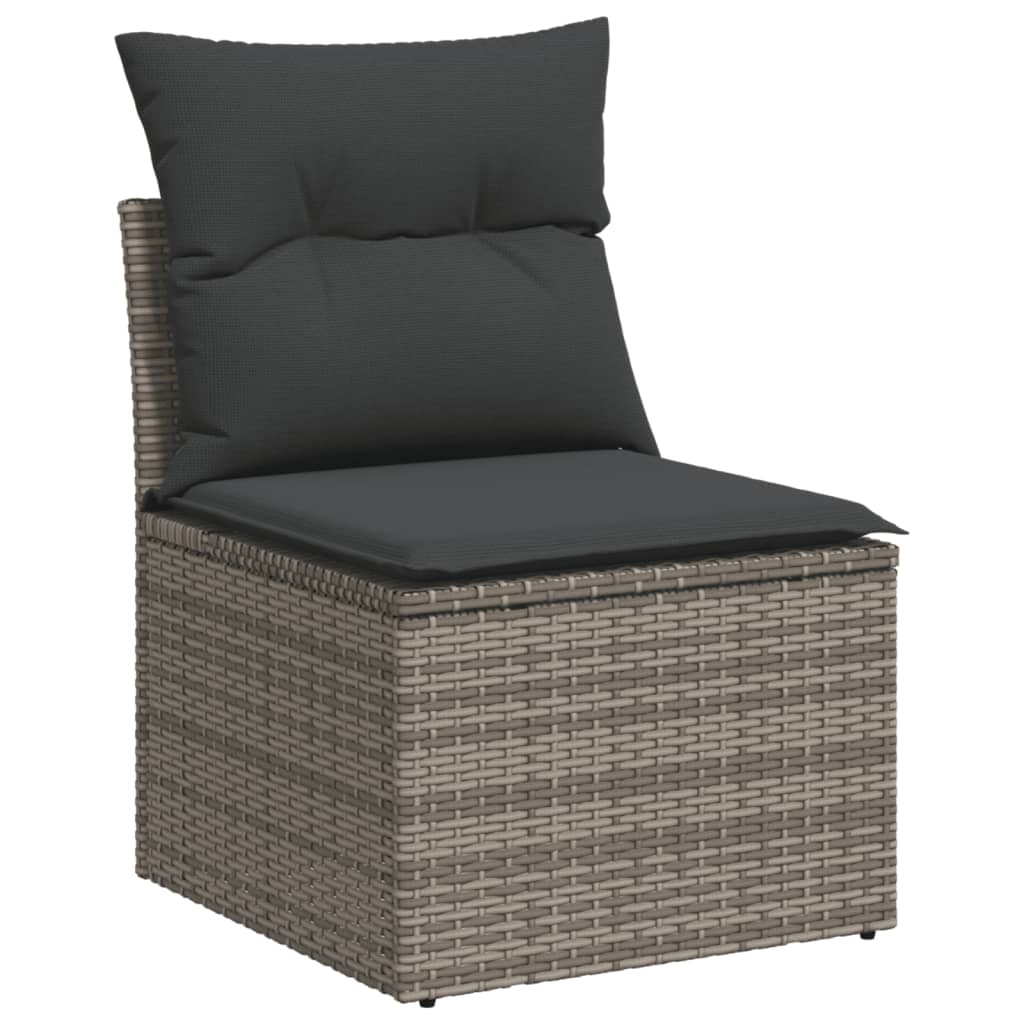 Set Divano da Giardino 8 pz con Cuscini Grigio in Polyrattan 3221759