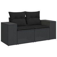 Set Divani da Giardino 5 pz con Cuscini in Polyrattan Nero 3222284