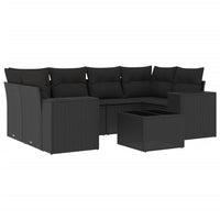 Set Divani da Giardino con Cuscini 7pz Nero Polyrattan 3222314