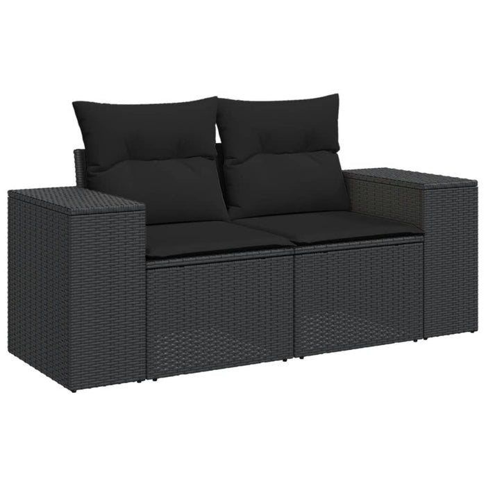 Set Divani da Giardino con Cuscini 8 pz Nero in Polyrattan 3222324