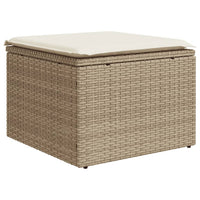Set Divano da Giardino 4 pz con Cuscini Beige in Polyrattan