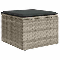 Set Divano da Giardino 4pz con Cuscini Grigio Chiaro Polyrattan