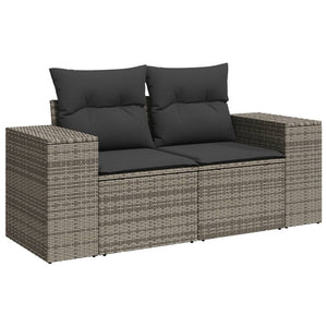 Set Divano da Giardino 5 pz con Cuscini-Sofa da Giardino-Divanetto da esterno Grigio in Polyrattan 315995