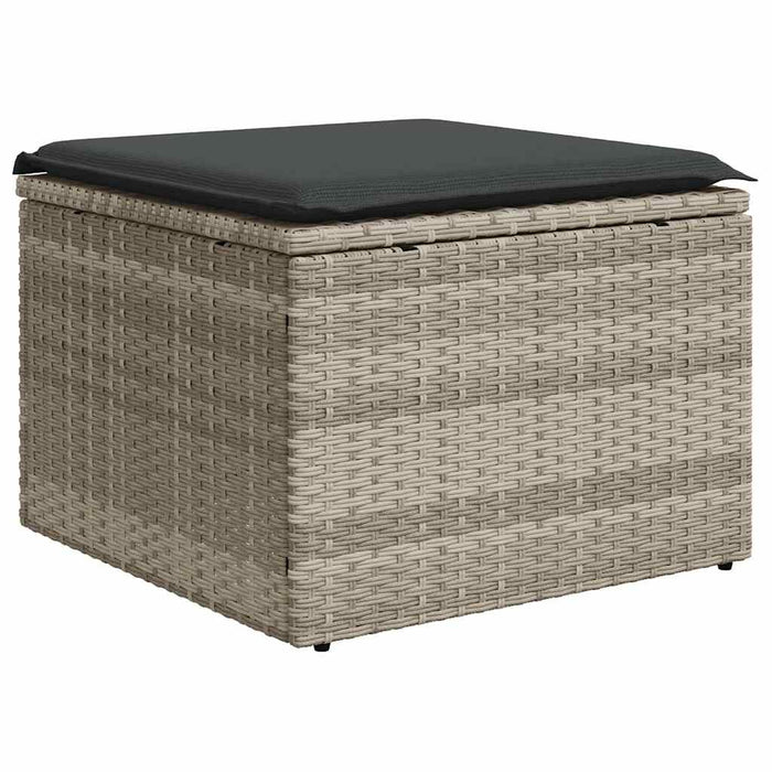 Set Divano da Giardino 6pz con Cuscini Grigio Chiaro Polyrattan
