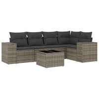 Set Divano da Giardino 6 pz con Cuscini Grigio in Polyrattan 3222539