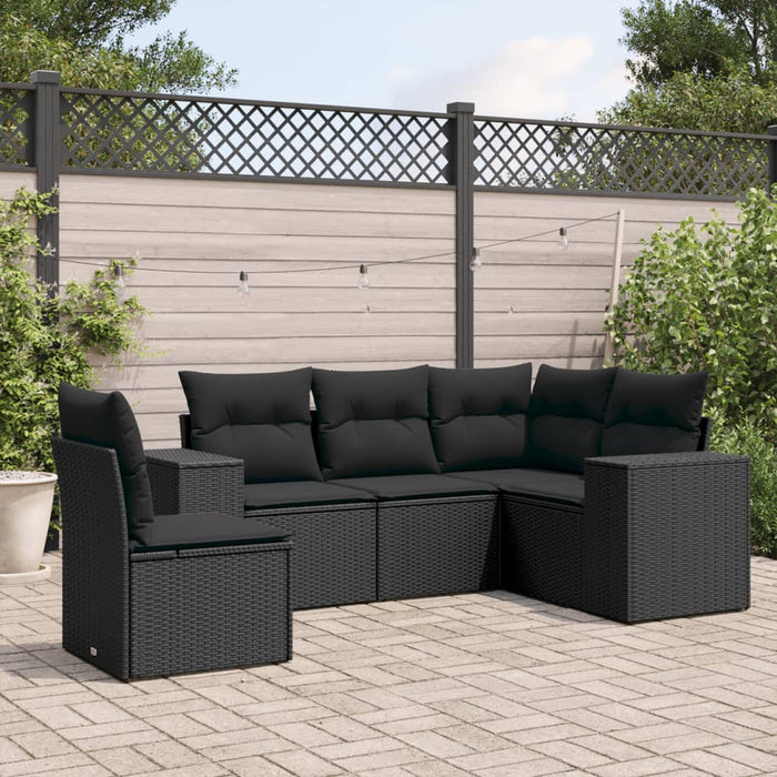 Set Divani da Giardino 5 pz con Cuscini in Polyrattan Nerocod mxl 92230