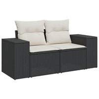 Set Divano da Giardino 6 pz con Cuscini-Sofa da Giardino-Divanetto da esterno Nero in Polyrattan 483884