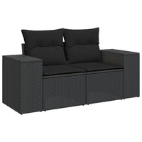 Set Divani da Giardino 9 pz con Cuscini Nero in Polyrattan 3222824
