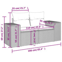 Set Divano da Giardino 6 pz con Cuscini Nero in Polyrattan 3222855