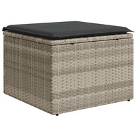Set Divani da Giardino 7pz con Cuscini Grigio Chiaro Polyrattan