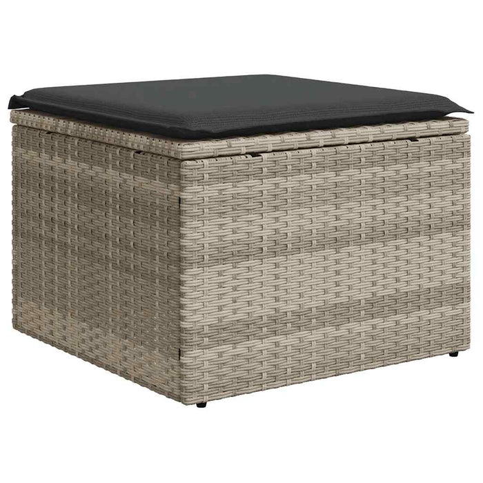 Set Divani da Giardino 7pz con Cuscini Grigio Chiaro Polyrattan