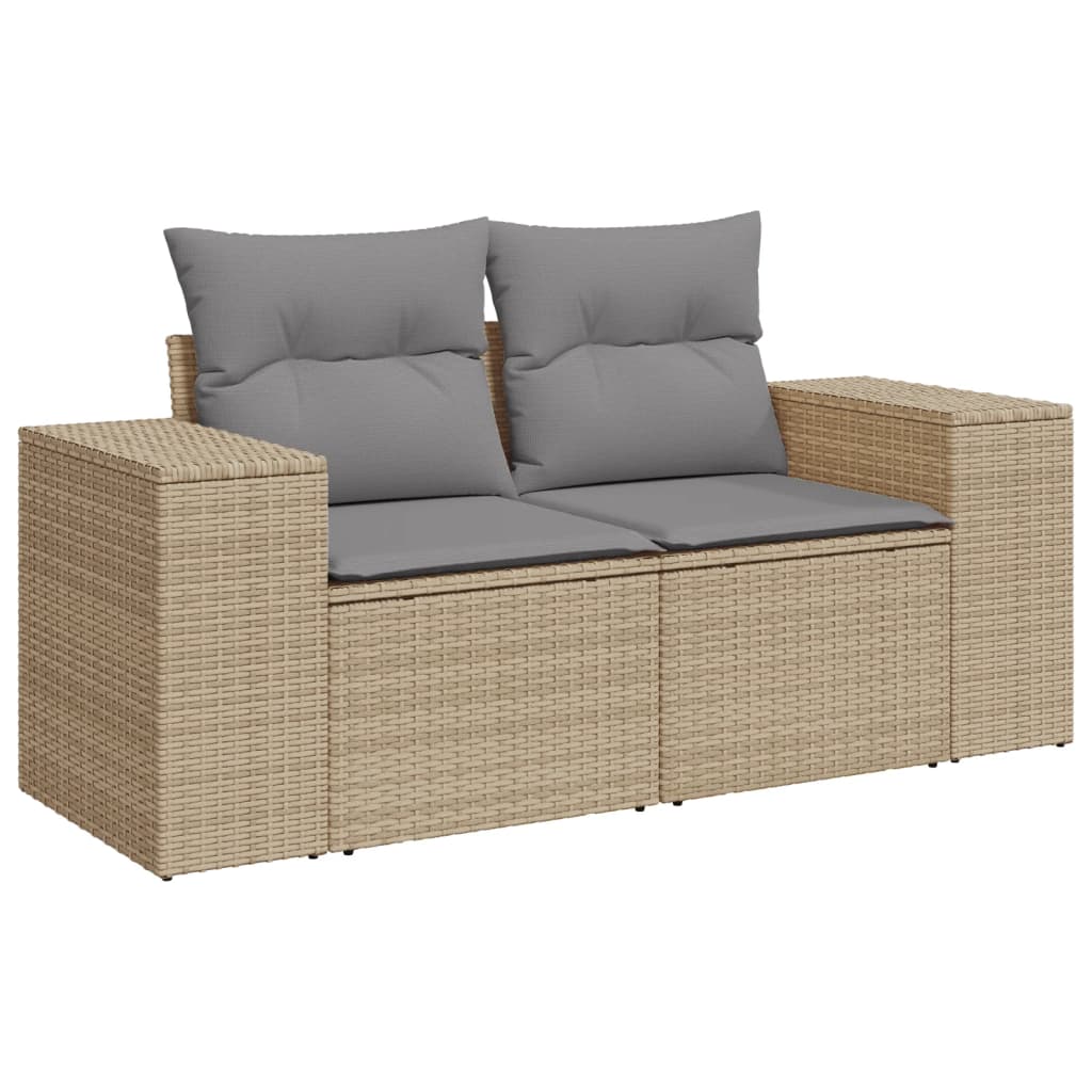 Set Divano da Giardino 8 pz con Cuscini Beige in Polyrattan 3222908
