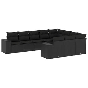Set Divani da Giardino 10pz con Cuscini in Polyrattan Nerocod mxl 92752