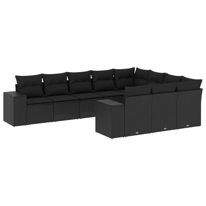 Set Divani da Giardino 10pz con Cuscini in Polyrattan Nerocod mxl 92752