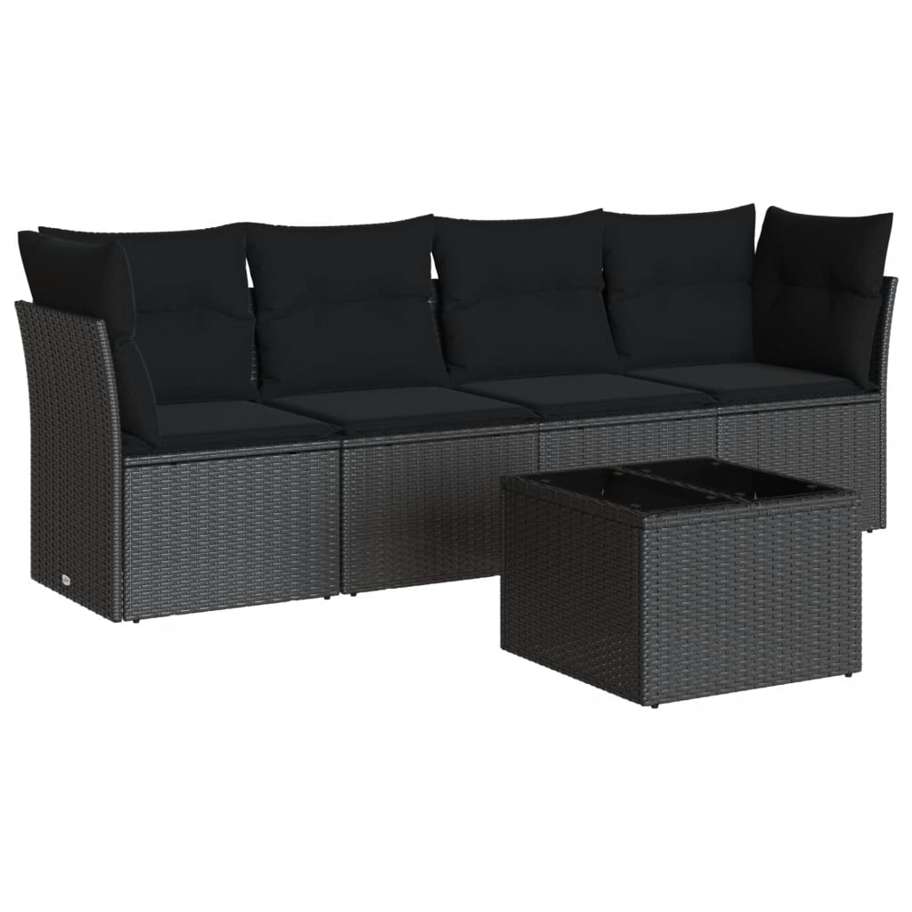 Set Divani da Giardino 5 pz con Cuscini in Polyrattan Nerocod mxl 87343