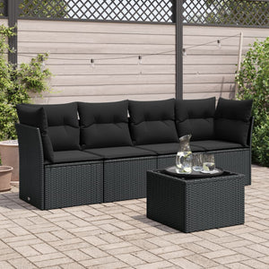 Set Divani da Giardino 5 pz con Cuscini in Polyrattan Nerocod mxl 87343