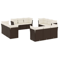 Set Divani da Giardino 12 pz con Cuscini Marrone in Polyrattancod mxl 113227