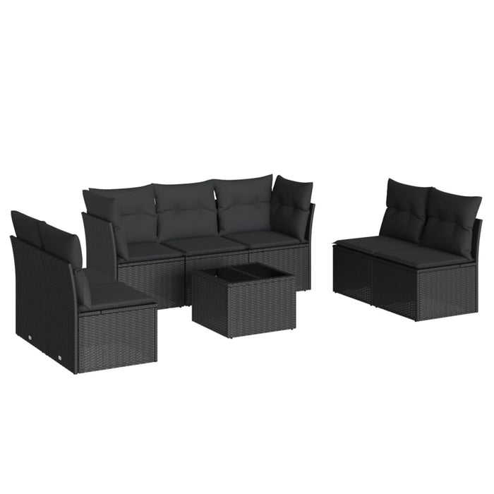 Set Divani da Giardino con Cuscini 8 pz Nero in Polyrattancod mxl 89510