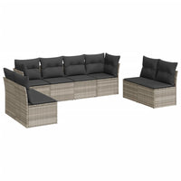 vidaXL Set Divano da Giardino 8pz con Cuscini Grigio Chiaro Polyrattan