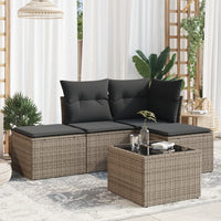 Set Divano da Giardino 5 pz con Cuscini-Sofa da Giardino-Divanetto da esterno Grigio in Polyrattan 964996