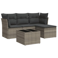 Set Divano da Giardino 5 pz con Cuscini-Sofa da Giardino-Divanetto da esterno Grigio in Polyrattan 316120