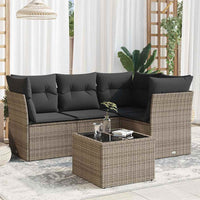 Set Divano da Giardino 5 pz con Cuscini-Sofa da Giardino-Divanetto da esterno Grigio in Polyrattan 242795