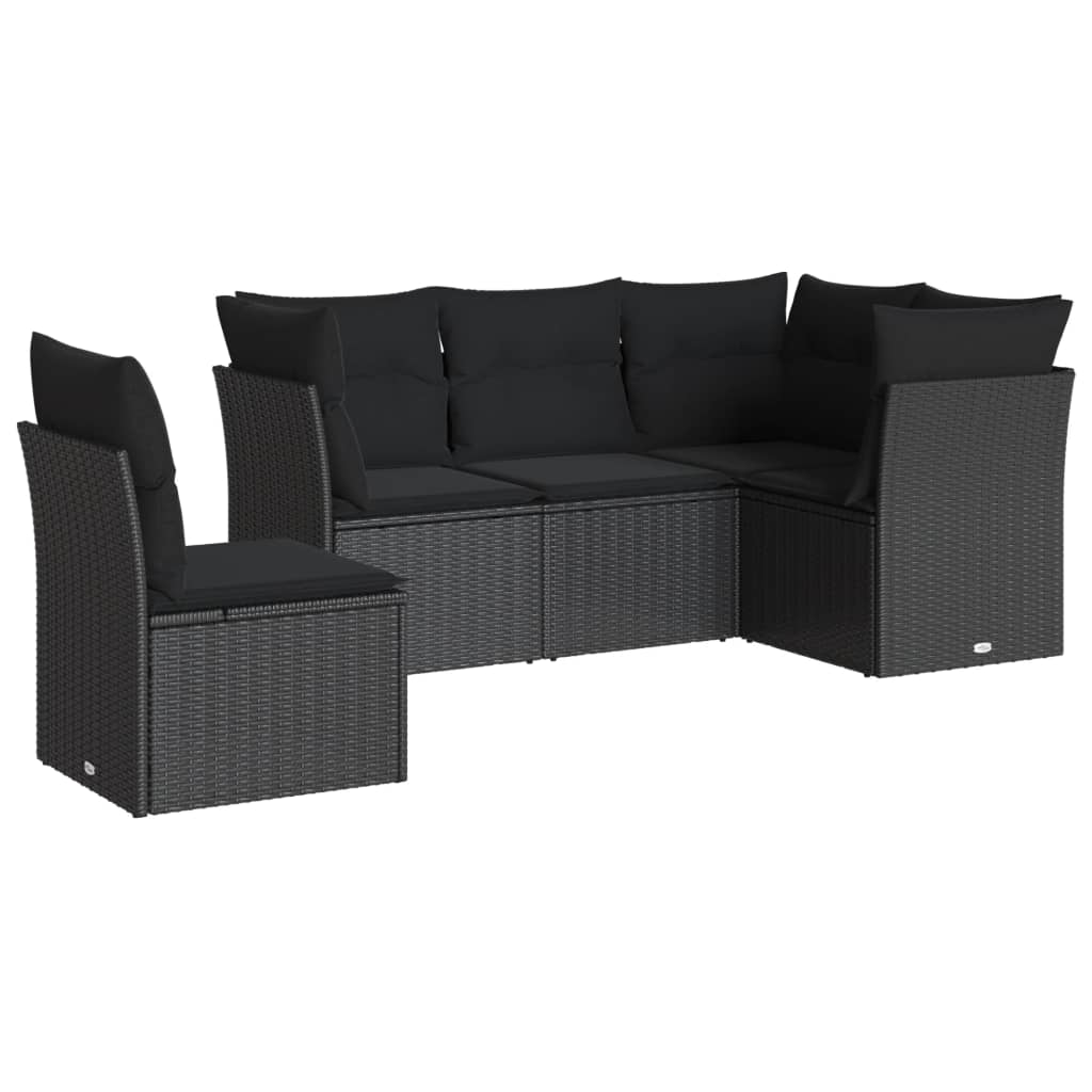 Set Divani da Giardino 5 pz con Cuscini in Polyrattan Nerocod mxl 90004