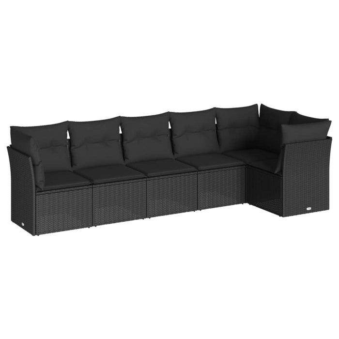 Set Divano da Giardino 6 pz con Cuscini Nero in Polyrattancod mxl 111013