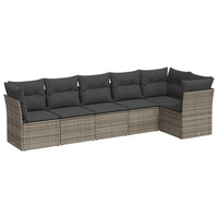 Set Divano da Giardino 6 pz con Cuscini-Sofa da Giardino-Divanetto da esterno Grigio in Polyrattan 446132