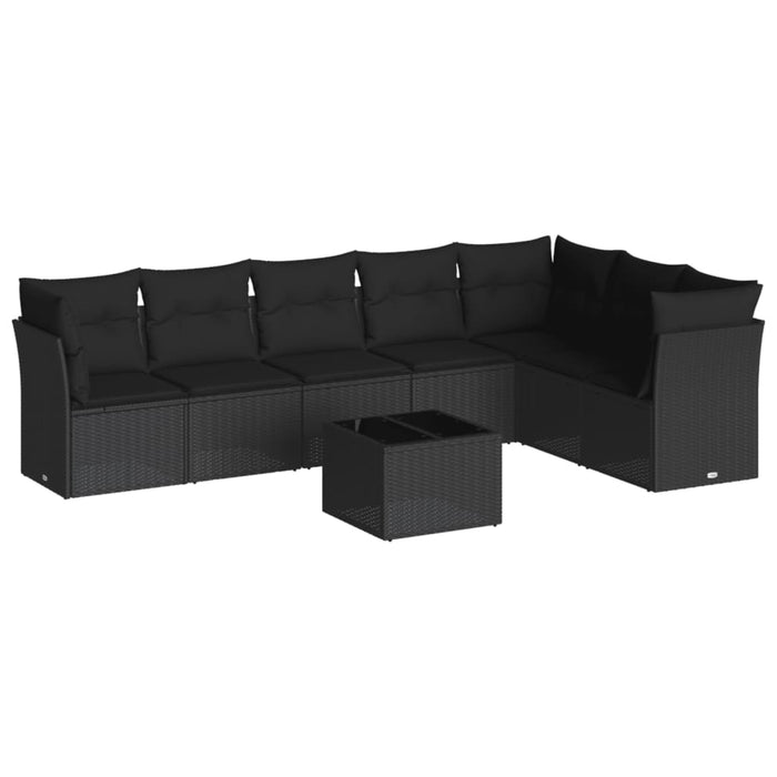 Set Divani da Giardino con Cuscini 8 pz Nero in Polyrattancod mxl 87091