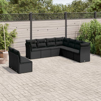 Set Divani da Giardino 9 pz con Cuscini Nero in Polyrattancod mxl 111313