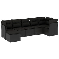 Set Divani da Giardino con Cuscini 7pz Nero Polyrattancod mxl 88827