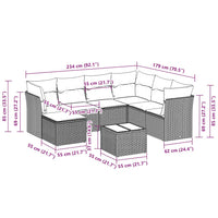 Set Divano da Giardino 8pz con Cuscini Grigio Chiaro Polyrattan 3218002