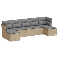 vidaXL Set Divani da Giardino 7pz con Cuscini Grigio Chiaro Polyrattan