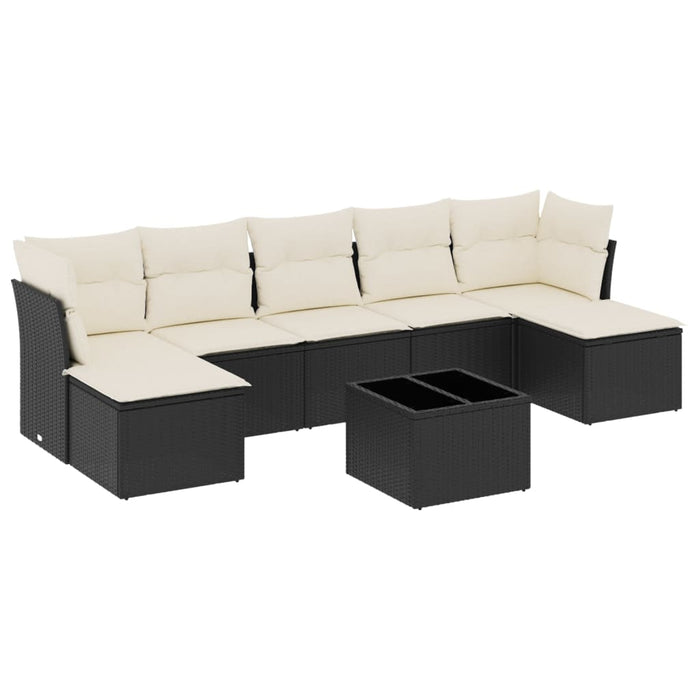 Set Divani da Giardino con Cuscini 8 pz Nero in Polyrattancod mxl 113493