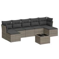Set Divano da Giardino 8 pz con Cuscini Grigio in Polyrattan 3218040
