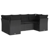 Set Divano da Giardino 6 pz con Cuscini Nero in Polyrattancod mxl 89380