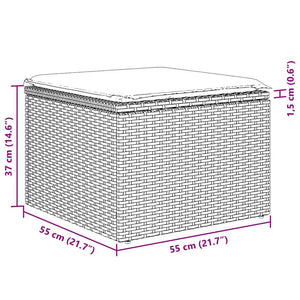 Set Divani da Giardino 10pz con Cuscini in Polyrattan Marrone