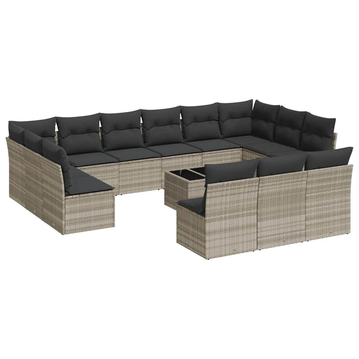Set Divani da Giardino 14pz con Cuscini in Polyrattan