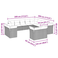 Set Divani Giardino 13 pz con Cuscini Grigio Chiaro Polyrattan 3218552