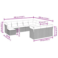 Set Divani da Giardino 12 pz con Cuscini Marrone in Polyrattan