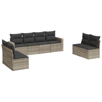 Set Divano da Giardino 8pz con Cuscini Grigio Chiaro Polyrattan 3218842