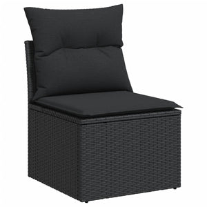 Set Divano da Giardino 6 pz con Cuscini Nero in Polyrattancod mxl 88700