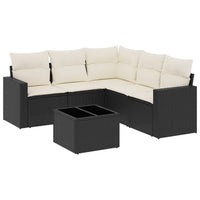 Set Divano da Giardino 6 pz con Cuscini Nero in Polyrattancod mxl 114338